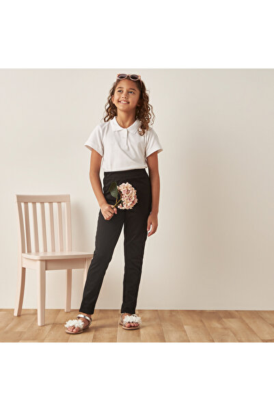 Juniors Solid Denim Jeggings with Elasticated Waistband