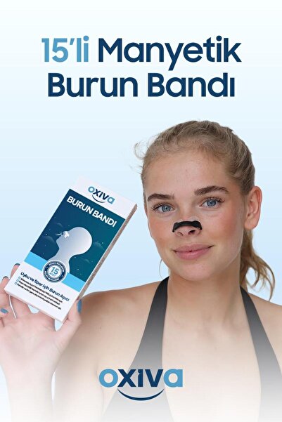 Oxiva Mıknatıslı Burun Bandı 15'li Siyah Horlama Azaltıcı Burun Açıcı Ekstra ...