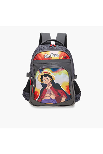 TOEI ANIMATION One Piece Print Backpack with Adjustable Straps and Zip Closure - 16 inches