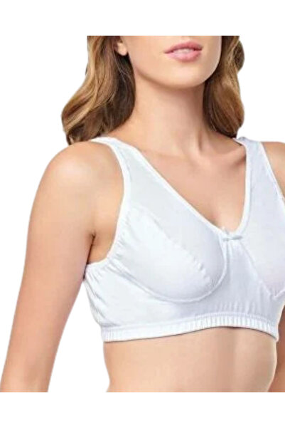 Trade Bazaar 1 Piece - 100% Cotton Tutku 0152 Body Bra – 1 Piece, White, Size 110, Comfortable and Supportive