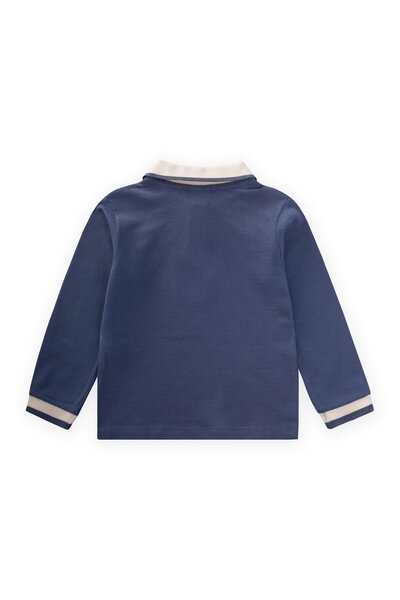 Cigit Μακρυμάνικο μπλουζάκι με λαιμόκοψη πόλο 2-14 ετών Indigo Blue