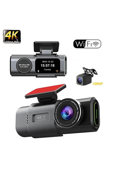 1way كاميرا داش أمامية وخلفية 4K+1080P HD للسيارات