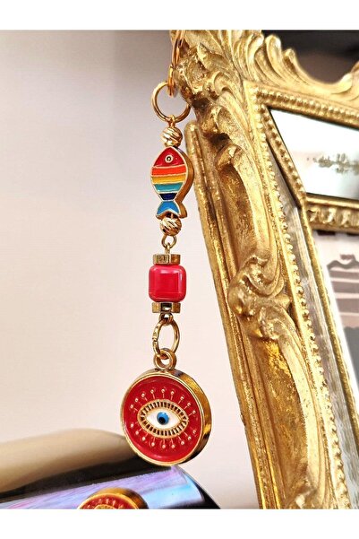 Svc Aksesuar Breloc roșu cu mărgele Nazar ca un cadou (10,5 CM) Preț la bucată