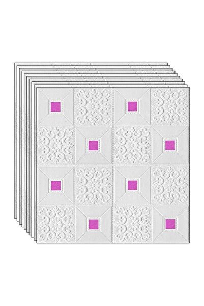 NEXTLY Panouri de perete autoadezive impermeabile 3D, acoperire 19,6 m², design modern alb-violet