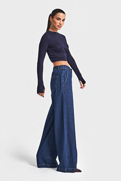 its basic Жіночі джинси кольору індиго 2w5-7 Супер Палаццо Фит з м'якої тканини денім