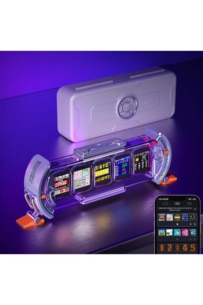 DIVOOM Times Gate WiFi Pixel Art Informative Display, 5×128×128 IPS, Silver