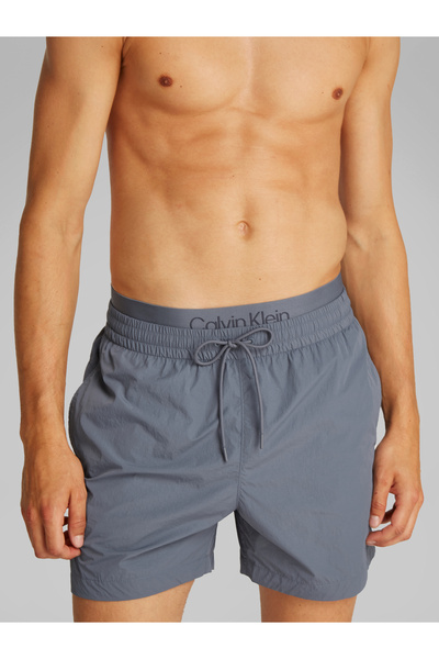 Calvin Klein Men Grisaille Medium Double Waistband Swim Shorts