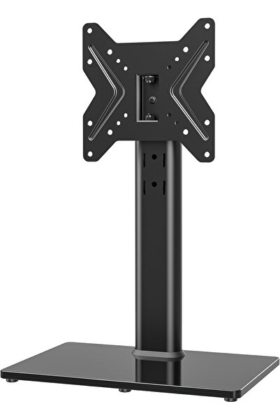 RADIOTRONICS Swivel Tabletop TV Stand for 19-43 inch TVs, VESA, 4-Level Height, Tempered Glass B