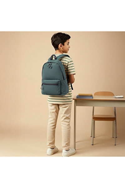 Juniors Solid Backpack with Adjustable Straps and Zip Closure - 17 inches