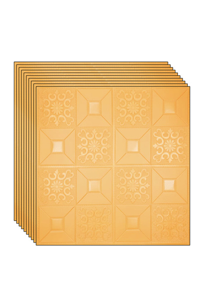 NEXTLY 3D Self-Adhesive Orange Wallpaper Set - NEXTLY, Waterproof & Heat Resistant, 50 Panels