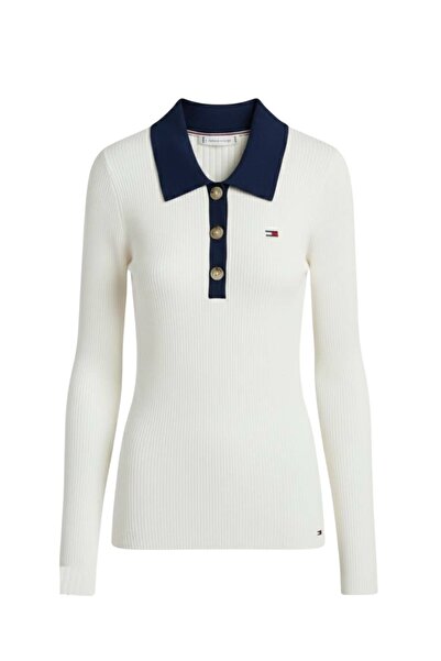 Tommy Hilfiger Plus _Tommyhilfiger Half-Button Polo Neck Knitwear Sweater