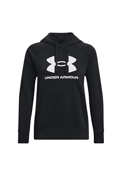 Under Armour Bluza z kapturem damska Rival Fleece czarna bawełniana logo M