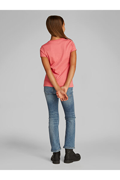 Calvin Klein Girls Deep Crimson Fruit Script Logo Slim Short Sleeve T-Shirt