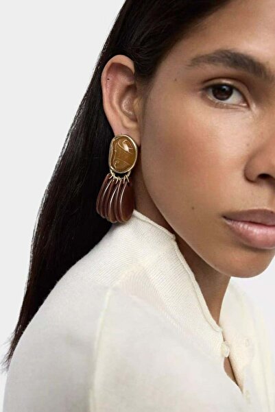 My Joyas Design Coffee Resin Plates Mng Earrings