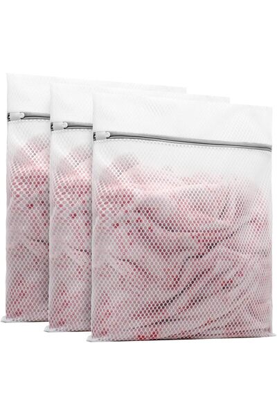 Generic 3-Pack Honeycomb Mesh Durable Laundry Bags for Delicates, 16 x 20 in, Large, Polyester, White