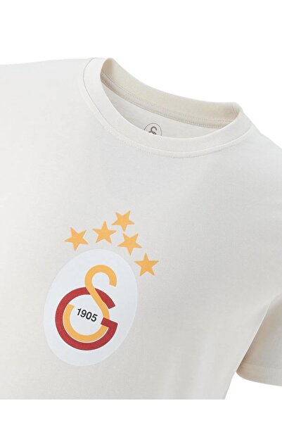 Galatasaray Licensed 5 Star Ecru T-Shirt 5 Star Red T-Shirt with Gift