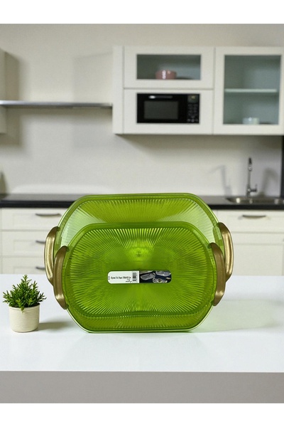 metalshop 2 Boy Şeffaf Kristal Plastik Tepsi (2li Sunum Tepsi)