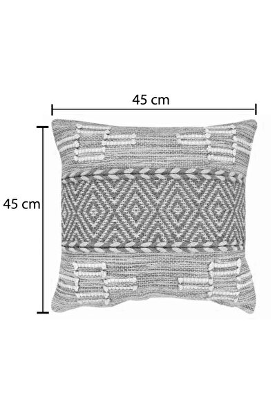 Talis Mitto Pillow, Pako World, Jute-Cotton, Beige-White, 45x45 cm