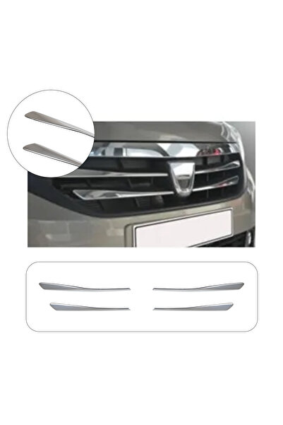 ServetDizaynOto Dacia Lodgy Uyumlu 2012 Ve Üzeri Ön Panjur 4 Parça Paslanmaz ...