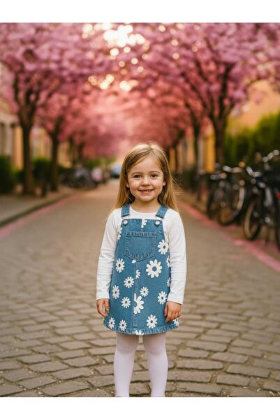 bubiee baby Papatya Desenli Kız Çocuğu Kot Jile