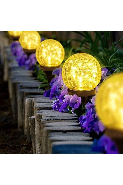 NEXTLY Solar-Powered Outdoor Glass Lights with Light Sensor, Set of 4, Warm White, Waterproof