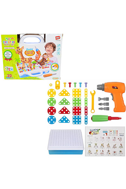 STEM 3 Boyutlu Yaratıcı 340 Parça Matkaplı Vidalama Eğitici Oyun Seti URT014-001