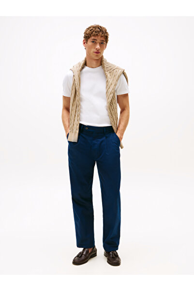 Tommy Hilfiger Men White Flag Embroidery Interlock Slim Fit T-Shirt