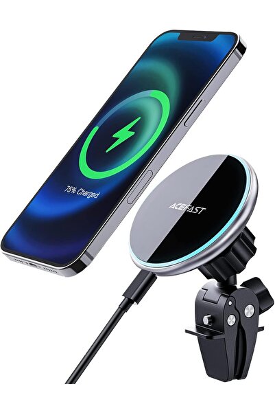 Acefast D3 Magnetic Wireless Charging Car Holder Silver