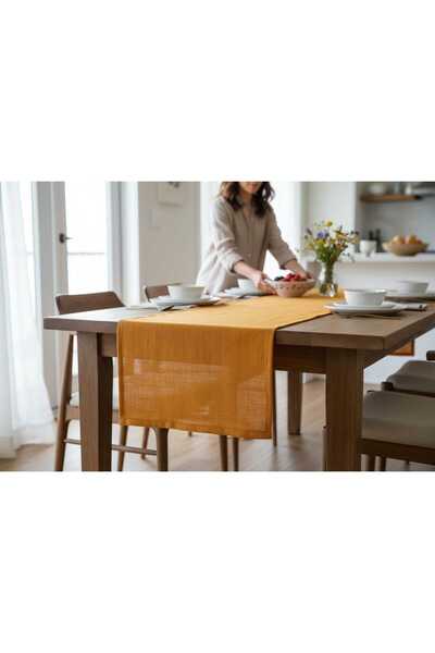 Bohem kutusu Jüt Kumaş Turuncu Runner