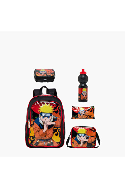 TV TOKYO مجموعة حقيبة ظهر مطبوعة برسومات ناروتو، مكونة من 5 قطع - 16 بوصة