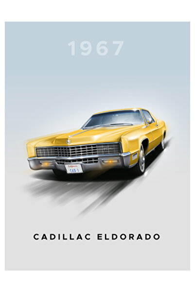 SAB Design 1967 cadillac eldorado Efsane Araba Temalı 15x21cm Ahşap Poster