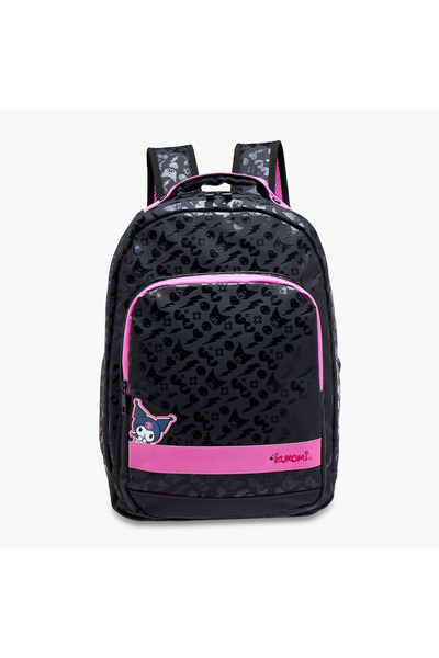 kuromi Printed Backpack with Adjustable Straps and Zip Closure - 17 inches