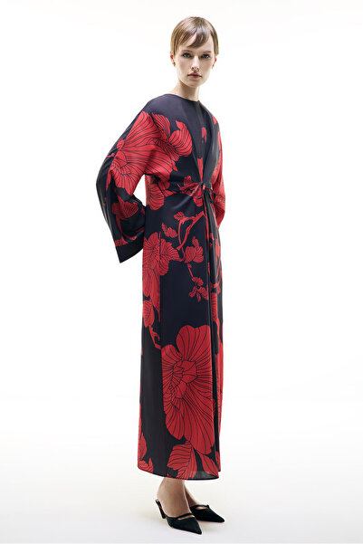 Touché Privé Flower Patterned Front Tie Dress