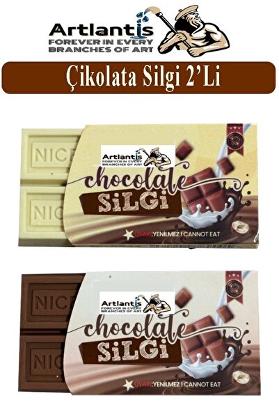 Artlantis Çikolata Görünümlü Silgi 2 li 1 Paket Çikolata Kokulu Silgi 2 Li Çikolatalı Kokulu Silgi İz Bırakmaz