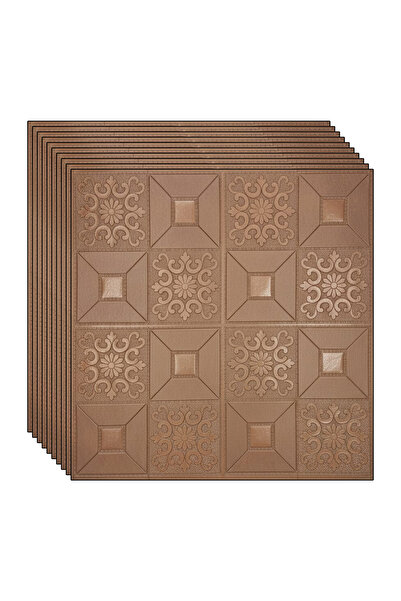 NEXTLY Αυτοκόλλητα πλακάκια ταπετσαρίας 3D - Μοντέρνος σχεδιασμός, αδιάβροχα, 70x70 cm, μπρούντζινα, σετ 20 τεμαχίων