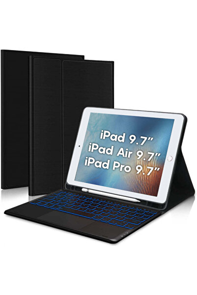 Casey Studios Backlit Keyboard Case with TouchPad iPad Pro 9.7"/Air 2/1, Bluetooth 5.4, Adjustable Angles