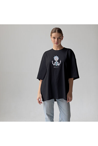 The Lucid Lab Μπλουζάκι Rick It oversized - Μαύρο