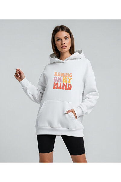 Bheka Concept سويت شيرت للجنسين قصة فضفاضة بغطاء رأس – رويينج أون ماي مايند م...