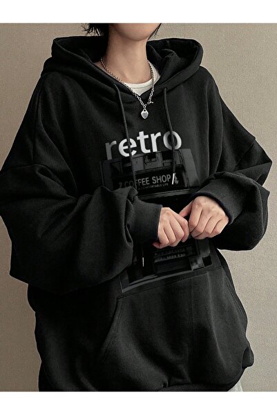 ZEMLİYA Hanorac din fleece cu glugă, cu model, cu 3 fire, croială lejeră și d...