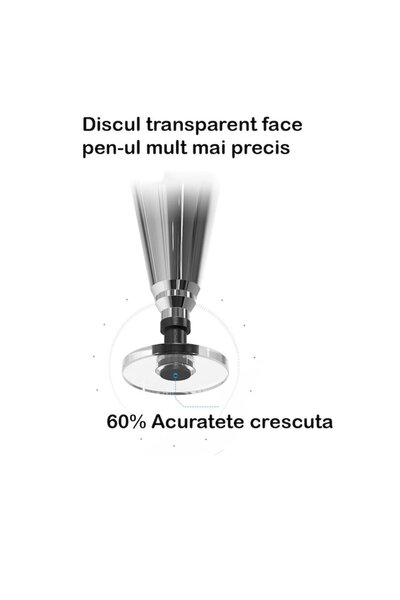 Doty Stylus Pen for Tablet or Phone, Dual-Tip with Disc for Touchscreens, Grey