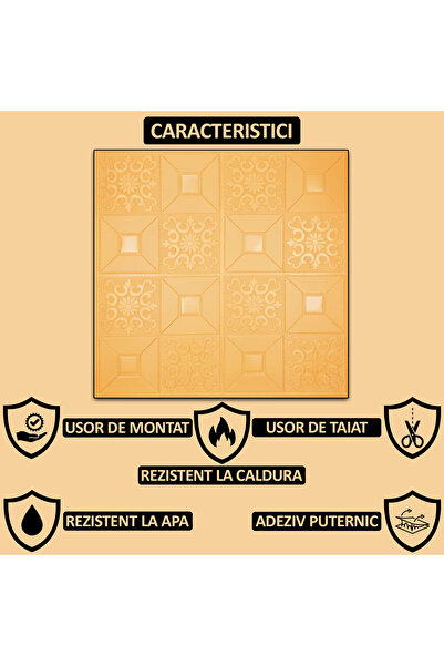 NEXTLY 3D Adhesive Wallpaper 30-Pack, Waterproof & Heat-Resistant, Modern Orange, 14.7 sqm Coverage