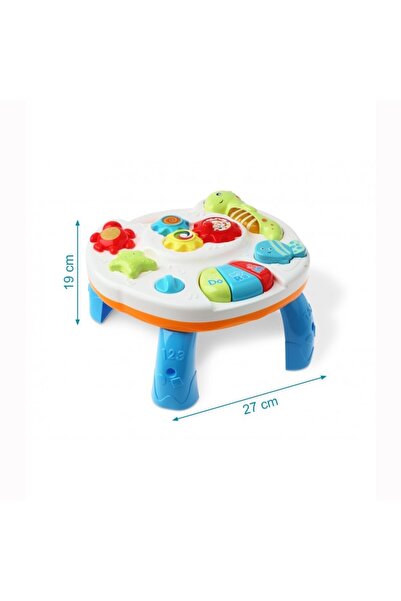 MACVI ® 2-in-1 Baby Musical Table with piano, lights, sounds, detachable, white-blue.