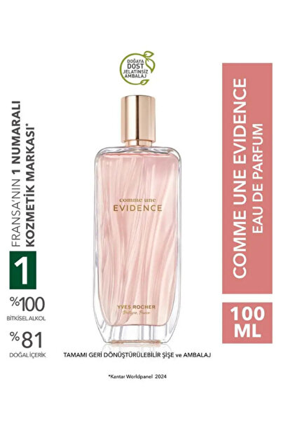 Yves Rocher Comme une Evidence EDP 100 ml Kadın Parfüm Zarif Çiçeksi Şipre Ha...