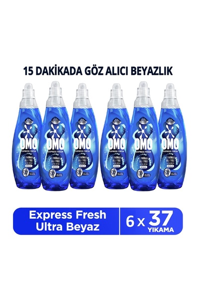 Omo Express Fresh Ultra Beyaz Sıvı Çamaşır Deterjanı 1480 ml X6