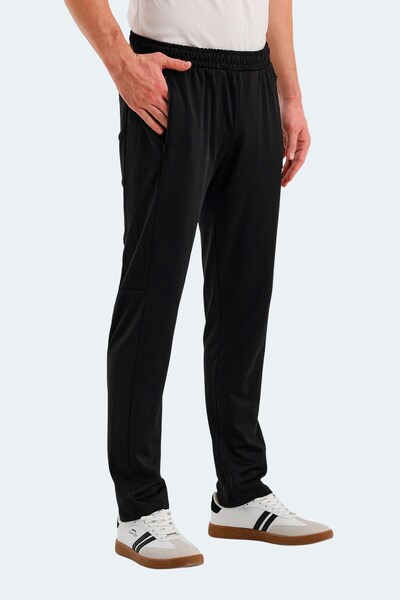 Slazenger Black Comfortable Lace-Up Men's Sweatpants Comfortable Sweatpants