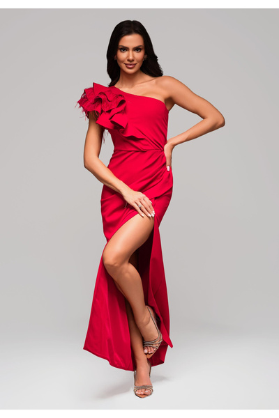 OMBRE Βραδινό φόρεμα LA-OM-DLR005 Κανονική Γραμμή κόκκινο