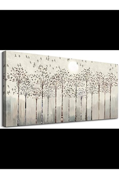 ALAYRA International ملصق وطباعة تجريدية لأشجار وطيور - 120×60 سم، لوحة فنية ...