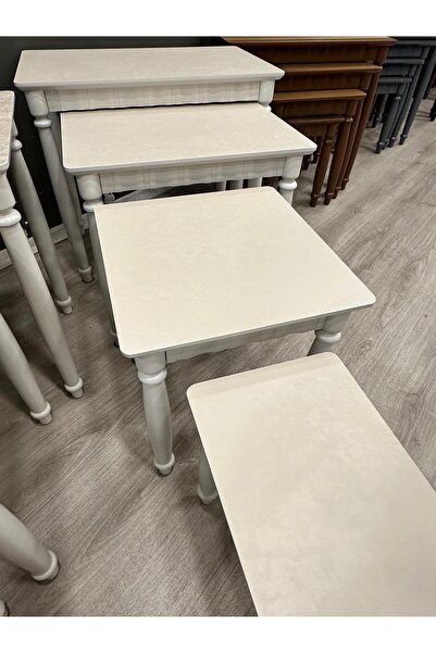 FMR MOBİLYA VE AKSESUAR ahşap 4 lü zigon sehpa