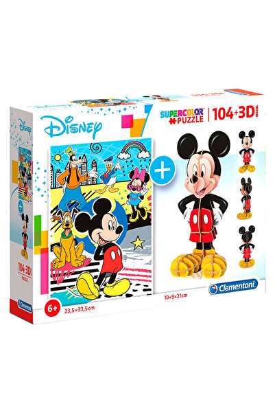 Disney Puzzle - Mickey Mouse and his friends, 104 pieces + 3D Mickey Mouse puzzle