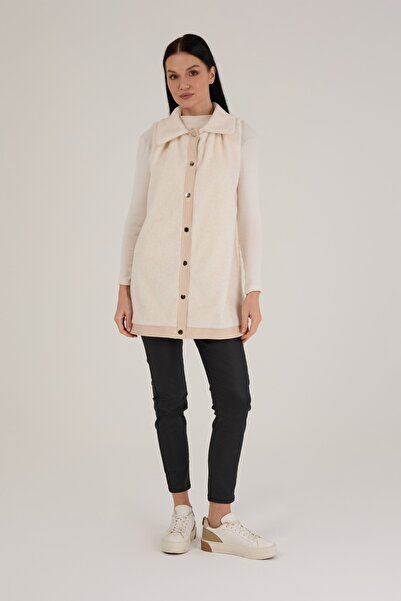 Jupe Women's Leather Detailed Lined Fur Vest 9280